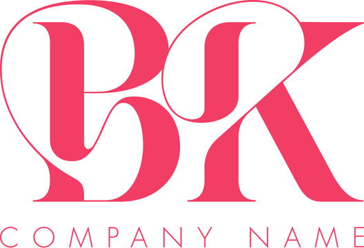 Creative Abstract Initial Letter BK Logo Design