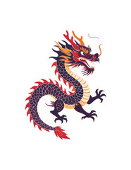 Fototapeta premium red dragon isolated on white