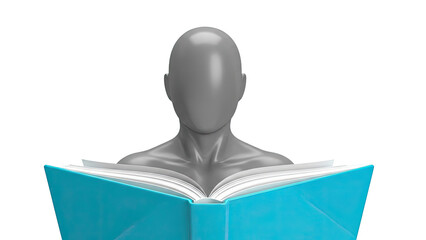 Mannequin Reading an Open Book