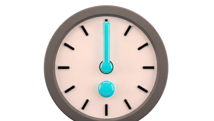Modern Clock Showing 12:00