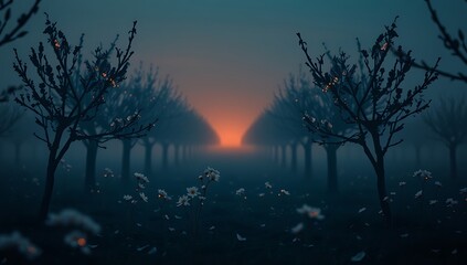 Fototapeta premium sunset in the woods