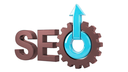 SEO Gear with Upward Arrow