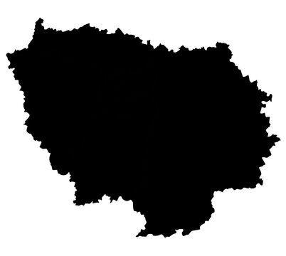 Ile-de-France map, departments and prefectures of the Paris Region. Ile de france region administrative map.