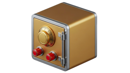 Golden Safe with Combination Lock