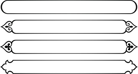 Vintage decorative frame borders set with ornamental flourishes and elegant blank labels, ideal for invitations, certificates, and classic design layouts