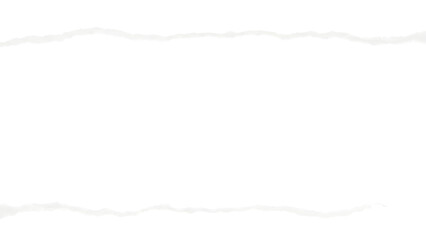 Abstract horizontal torn paper texture design element for border and frame graphics isolated PNG with Transparent Background