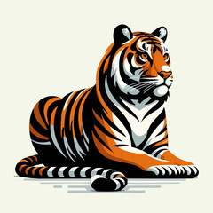 Sumatran Tiger flat vector