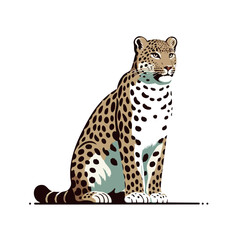 Amur Leopard flat vector