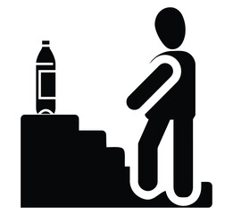 Man climbing stairs icon simple. Vector illustration.