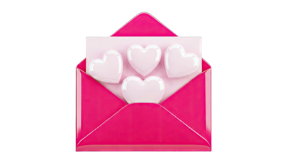 Pink Envelope with Hearts