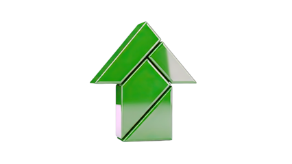Green Arrow Icon - Upward Direction