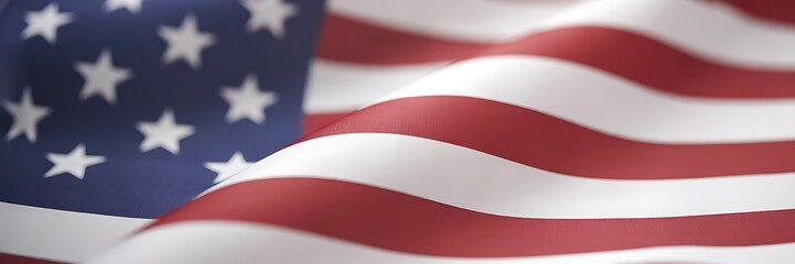 Close-up view of the rippling american flag, symbolizing freedom and patriotism