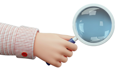 Hand Holding a Magnifying Glass