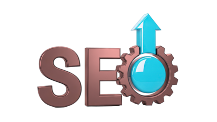 SEO Gear with Upward Arrow Symbol