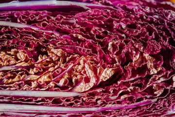 Close-up of purple cabbage texture
