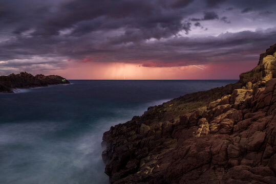 Bombo Quarry Stormy sunset in Kiama 