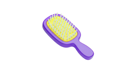 Purple and Yellow Paddle Hairbrush