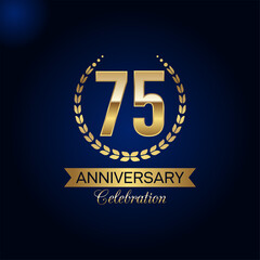 75 years anniversary celebrations logo design concept. Vector templates illustration