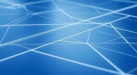 A blue background with white lines forming a geometric pattern