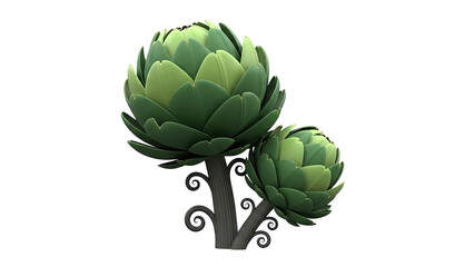 Fototapeta premium Stylized Artichoke Plants