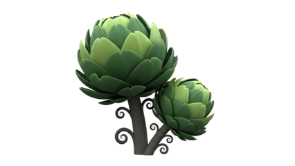 Stylized Artichoke Plants