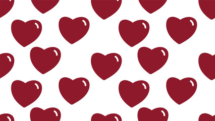 red hearts seamless pattern on white background. banner wallpaper and paper wrapping decoration 