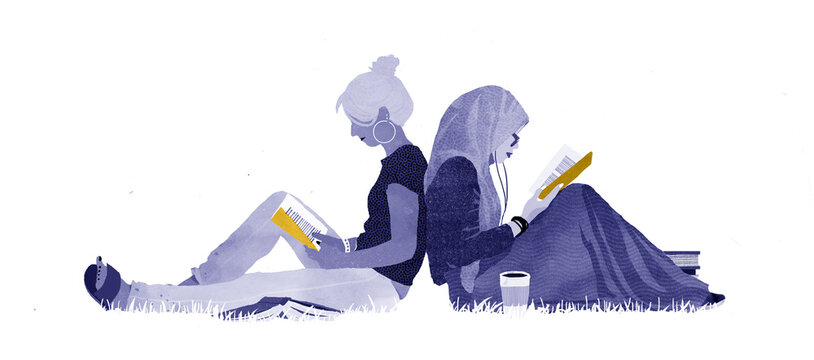 Friends reading