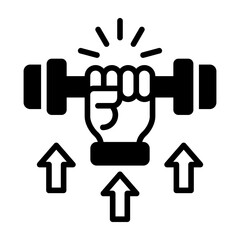 Obraz premium Strength Icon Mixed Style Vector Illustration