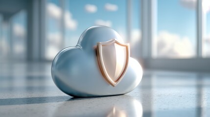 A transparent shield icon representing protection in a digital context.