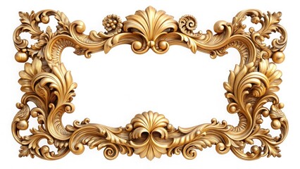 Intricate golden baroque frame with elaborate scrollwork and floral ornate detailing