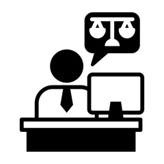 Legal Advice Icon Mixed Style Vector Illustration