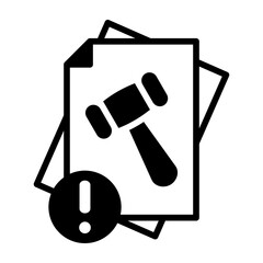 Legal Risk Icon Mixed Style Vector Illustration