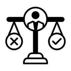 Ethics Icon Mixed Style Vector Illustration