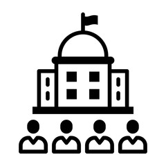 Public Law Icon Mixed Style Vector Illustration