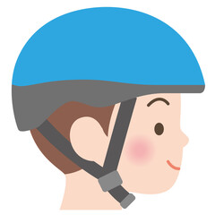 自転車用ヘルメットを被った男の子