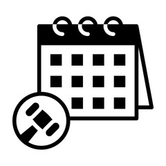 Court Date Icon Mixed Style Vector Illustration