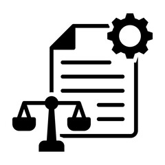 Legal System Icon Mixed Style Vector Illustration