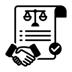 Contract Law Icon Mixed Style Vector Illustration