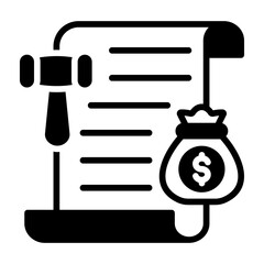 Penalty Icon Mixed Style Vector Illustration