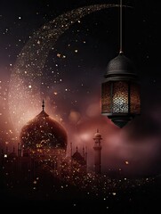 Lantern hangs from a string in the air above a building