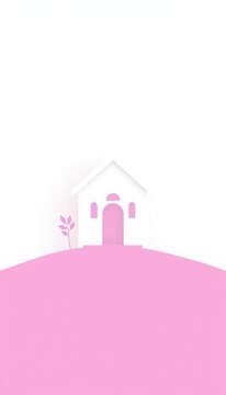 Minimalist hiya hus icon with clean lines and soft palette,  minimalist, icon