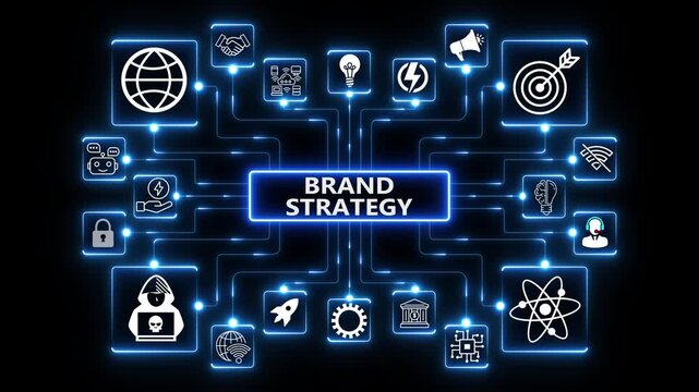 Brand strategy framework defining long-term positioning, competitive direction and strategic alignment across a digitally connected business landscape