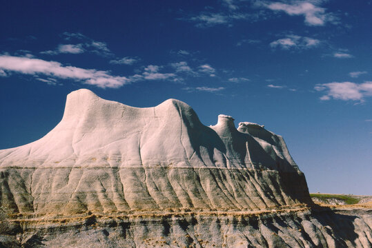 Geologic land formation North Unit North Dakota Badlands film 56-66 MY