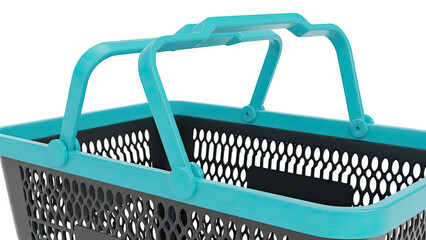 Turquoise and Black Shopping Basket with Handles