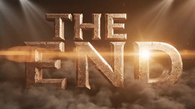 The End Movie Title Sequence with Fire and Smoke