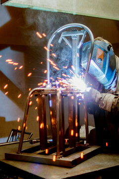 Welding process in the workshop