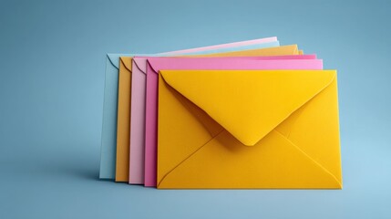 Colorful envelopes stack