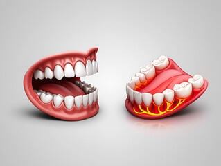 Naklejka premium Human Mouth Gums Teeth and Nerves Anatomy Dental Health image