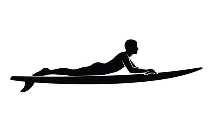 A surfer riding a wave captured as a striking black silhouette