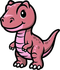 Obraz premium Pink Cute Allosaurus Cartoon Dinosaur 